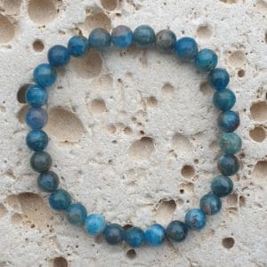 bracelet boule 6mm apatite bleue