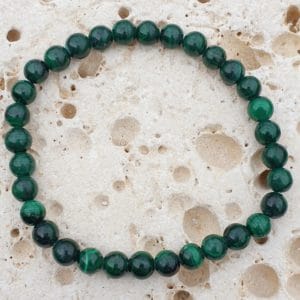 bracelet boule 6mm malachite foncée