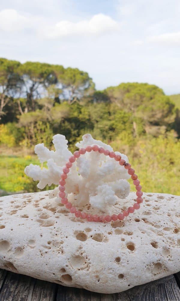 bracelet boule 6mm rhodochrosite