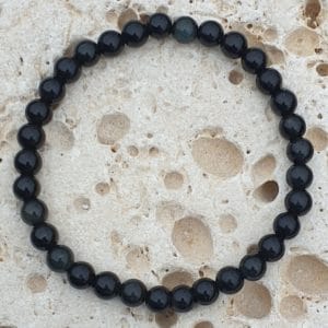 bracelet boule 6mm tourmaline noire