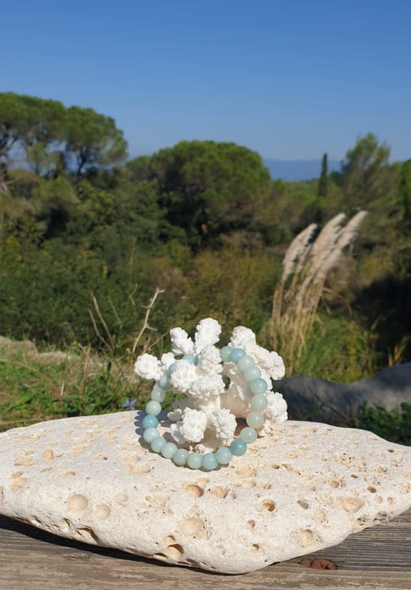 bracelet boule 8mm amazonite de chine