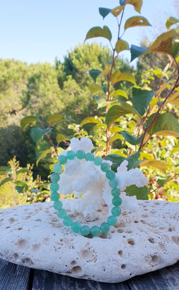 bracelet boule 8mm aventurine verte