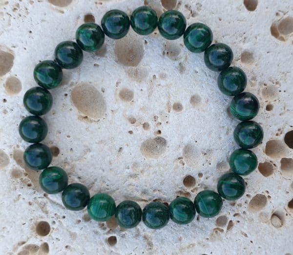 bracelet boule 8mm malachite foncée