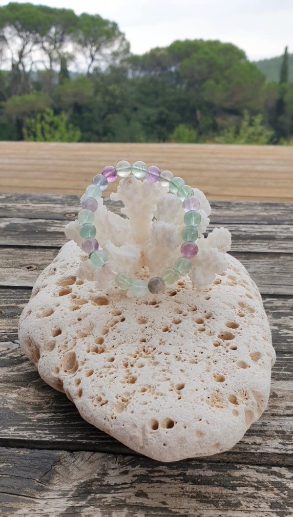 bracelet boule fluorite 8mm