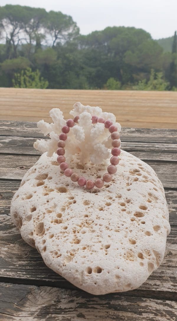 bracelet boule rhodonite 8mm