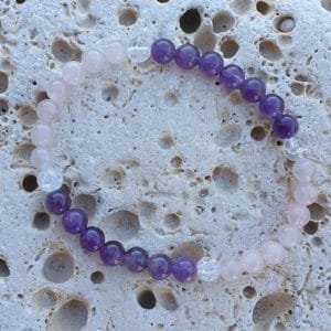 bracelet femme quartz rose amethyste