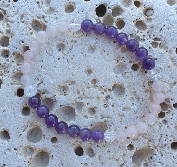 bracelet femme quartz rose amethyste