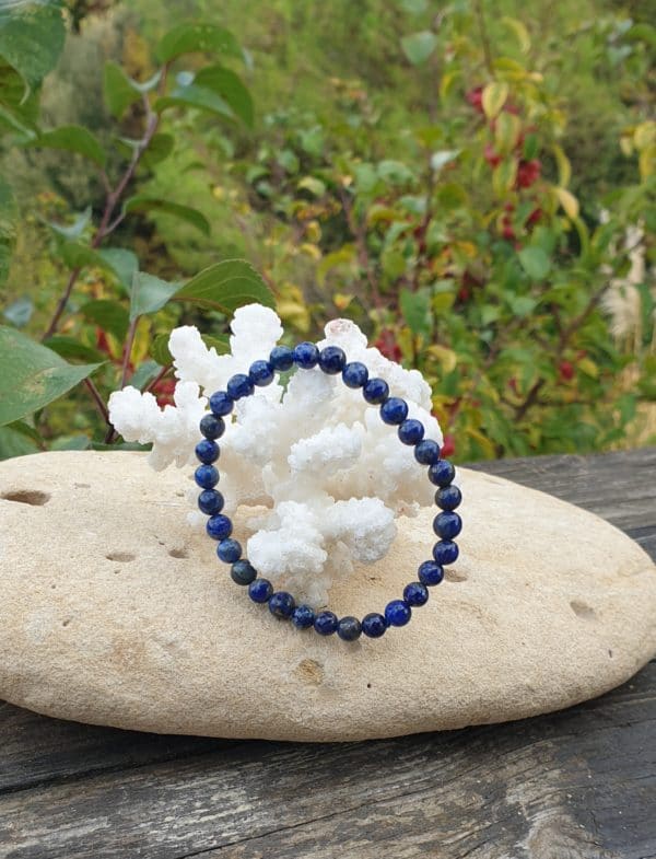 bracelet boule 6mm lapis lazuli