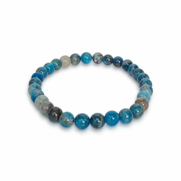 bracelet 6mm apatite bleue