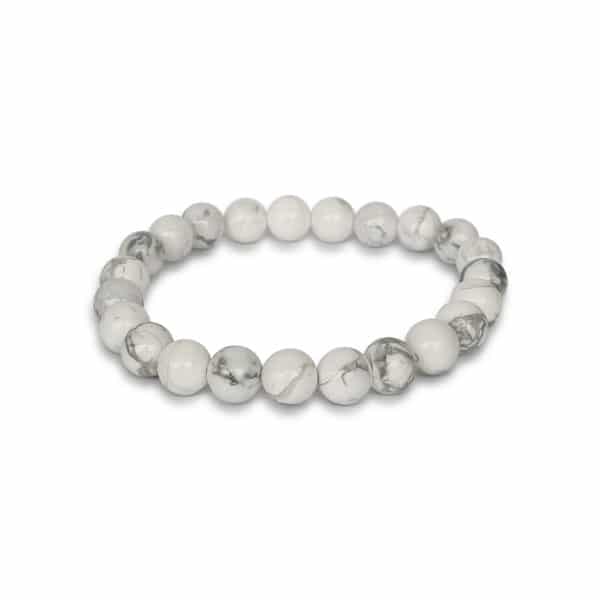 bracelet 8mm howlite blanche